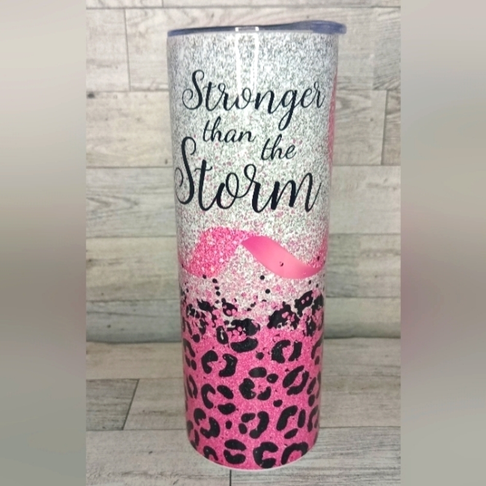 Breast Cancer 20oz. Tumbler NWOT MADE BY SELLER